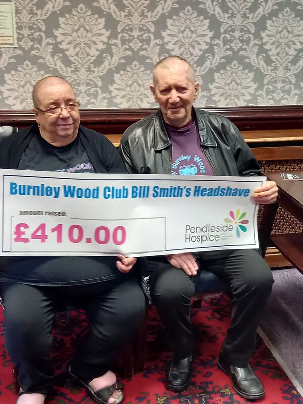 Bill Smith's headshave cheque presentation