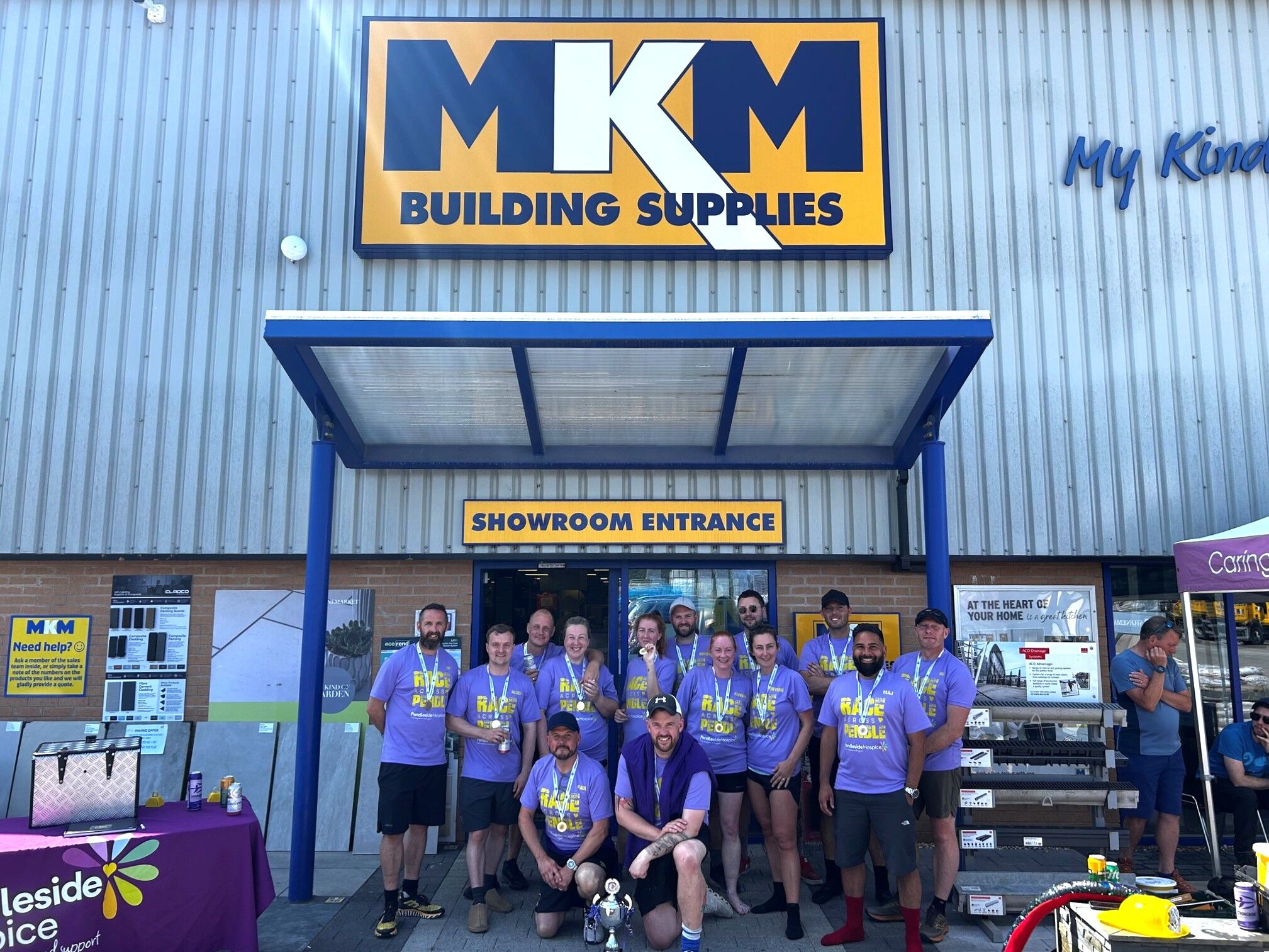 Race Across Pendle Contestants at MKM Building Supplies