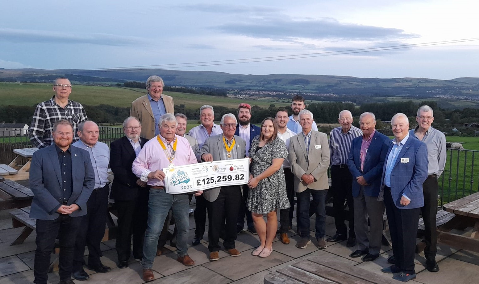 Sammi Graham with the Rotary Club of Burnley Pendleside at last year's cheque presentation