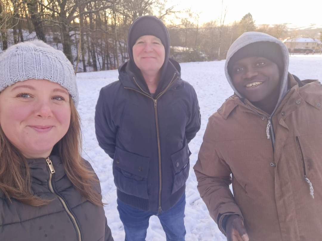 Sarah, with her dad, Anthony, and husband, Fadel